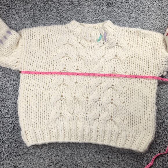 Bohme Sweater Women Medium Beige Chunky Knit Oversized Wool Blend Casual Lounge - Picture 4 of 7